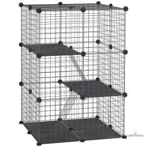 Clapier Lapin 6 Cases Rampes pour petits rongeurs