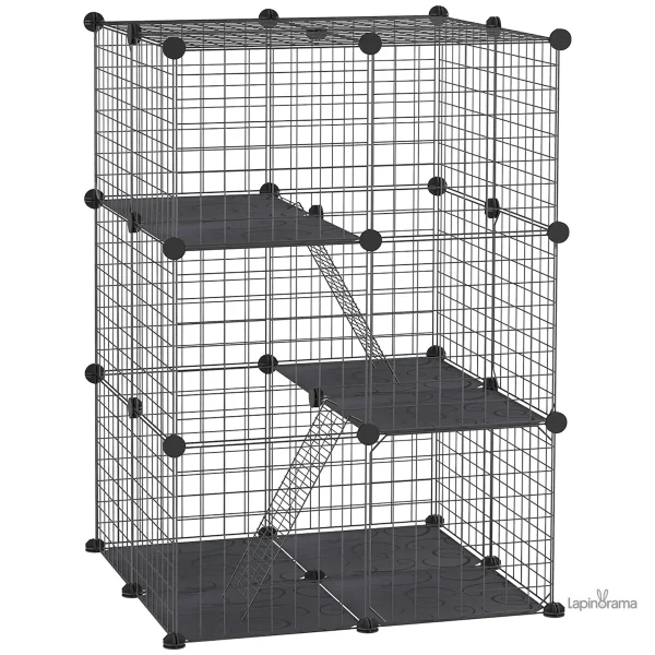 clapier-lapin-six-cases-1 Clapier Lapin 6 Cases Rampes pour petits rongeurs