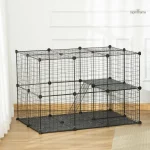 Clapier à plusieurs niveaux pour lapins avec rampes