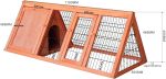 Clapier pour lapins avec design en triangle, espace de vie optimal