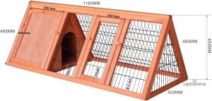Clapier pour lapins avec design en triangle, espace de vie optimal