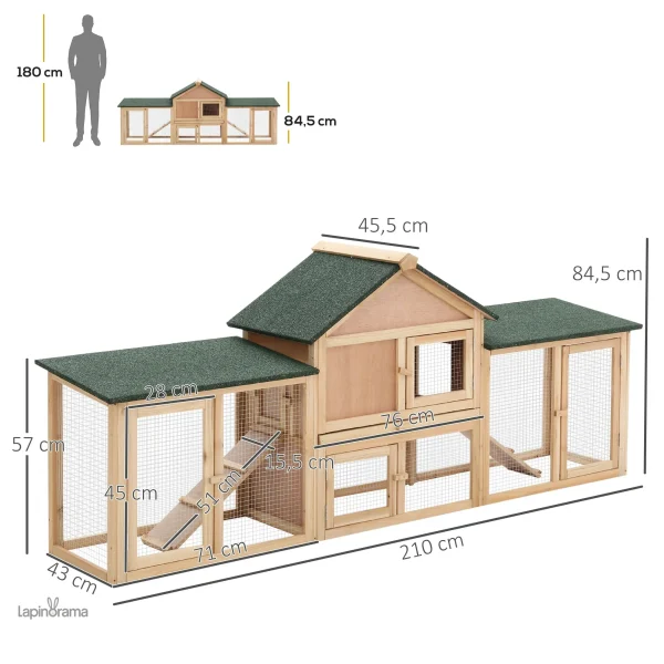 Habitat extérieur pour lapins de grande taille