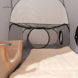Clapier sécurisé avec tunnel pour lapins