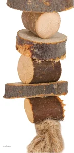 Jouet naturel en bois pour le divertissement des lapins