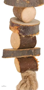 Jouet naturel en bois pour le divertissement des lapins