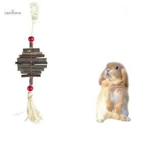 Jouet fait maison pour lapin nain en matériaux naturels