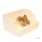 Litière pour lapin avec grille intégrée