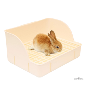 Litière pour lapin avec grille intégrée