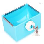 Mangeoire pour lapin bleu, design fonctionnel et pratique