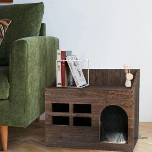 Niche lapin en bois, design confortable et sécurisé