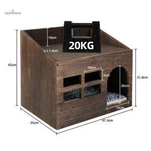 Habitat lapin en bois, taille XXL pour plus d'espace