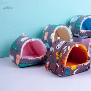 Niche de repos pour lapin, style ludique
