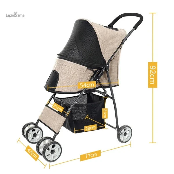 Poussette lapin avec design adapté aux rongeurs