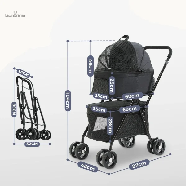 Poussette pour animaux, idéale pour les lapins