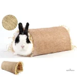 Tunnel pour lapin, jeu et abri en bois naturel